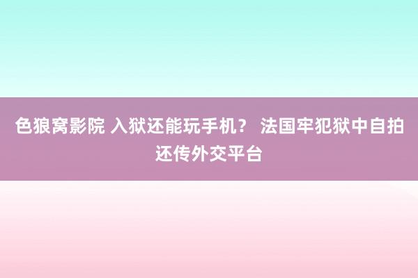 色狼窝影院 入狱还能玩手机？ 法国牢犯狱中自拍还传外交平台